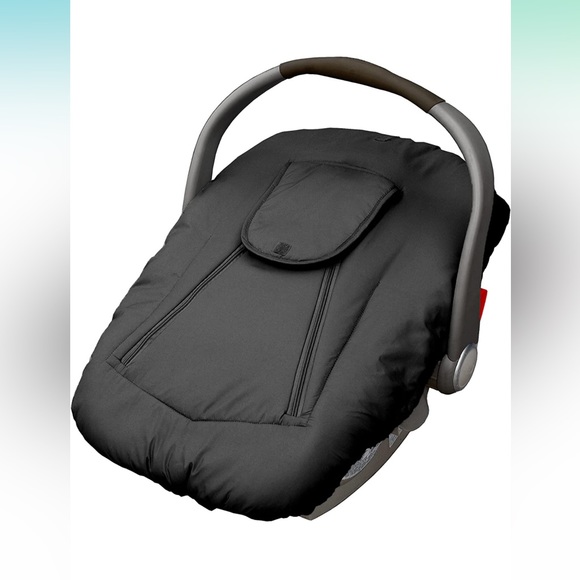 ❄️ Jolly Jumper // Deluxe Sneak-A-Peek Infant Car Seat Cover, Black - Picture 2 of 4